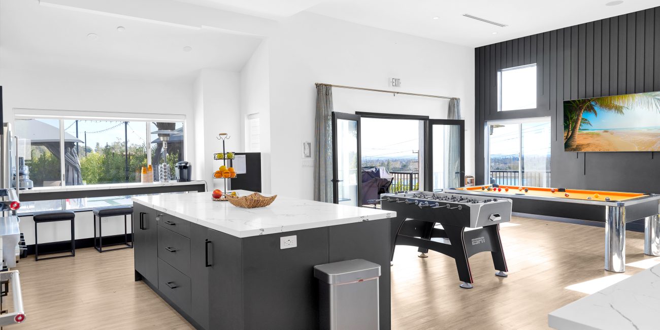 Uplift Recovery Center's kitchen facing the game room