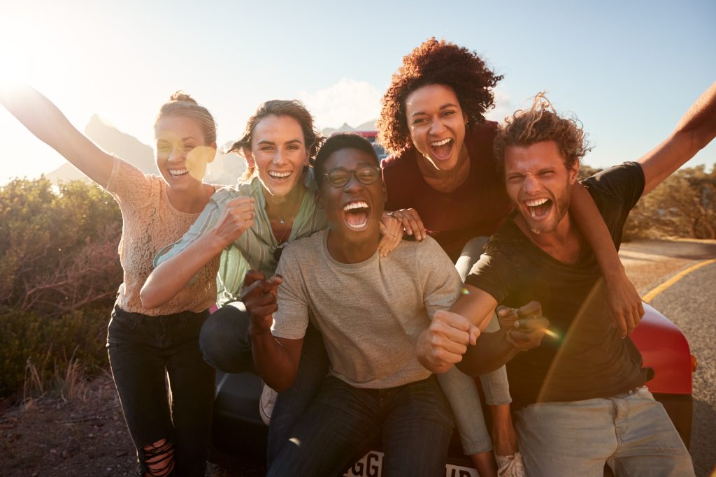 5 people celebrating addiction recovery care