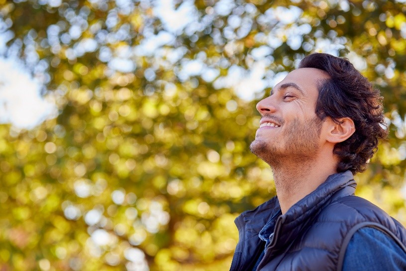 a man using somatic breathwork to fight addiction