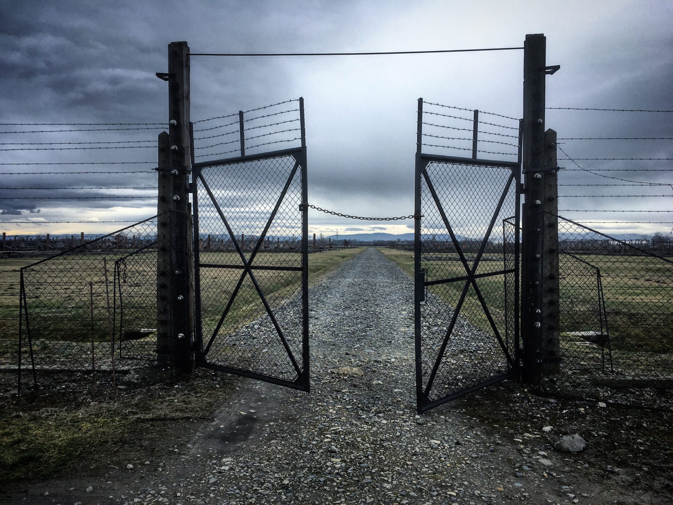 an old rusty gate and fence in bad weather representing a gateway drug
