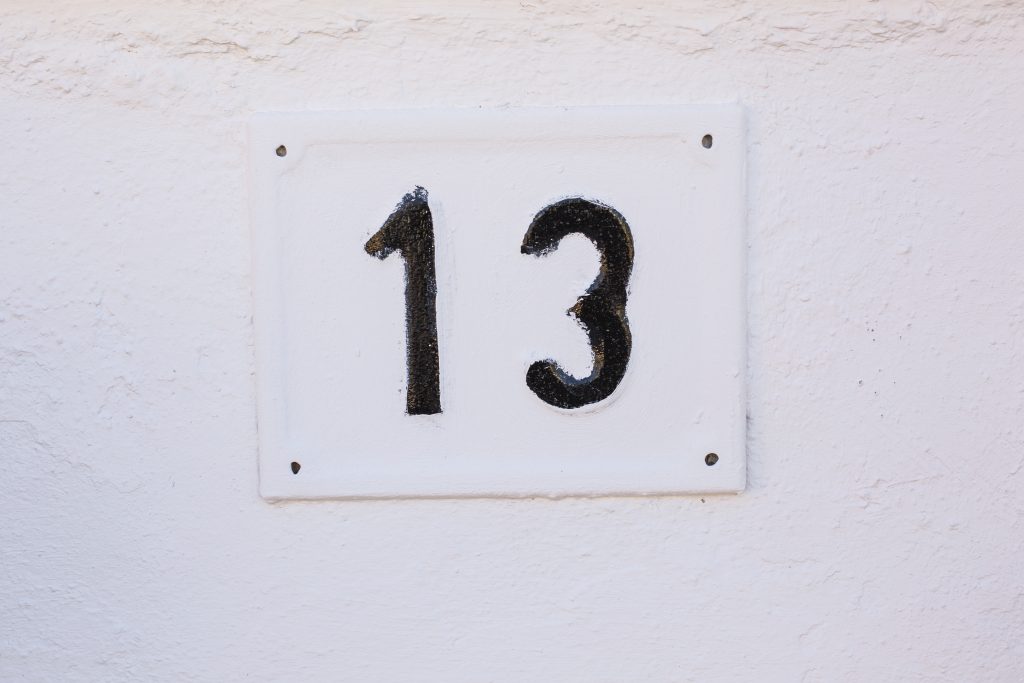 the number 13, representing internal and external triggers examples for addiction